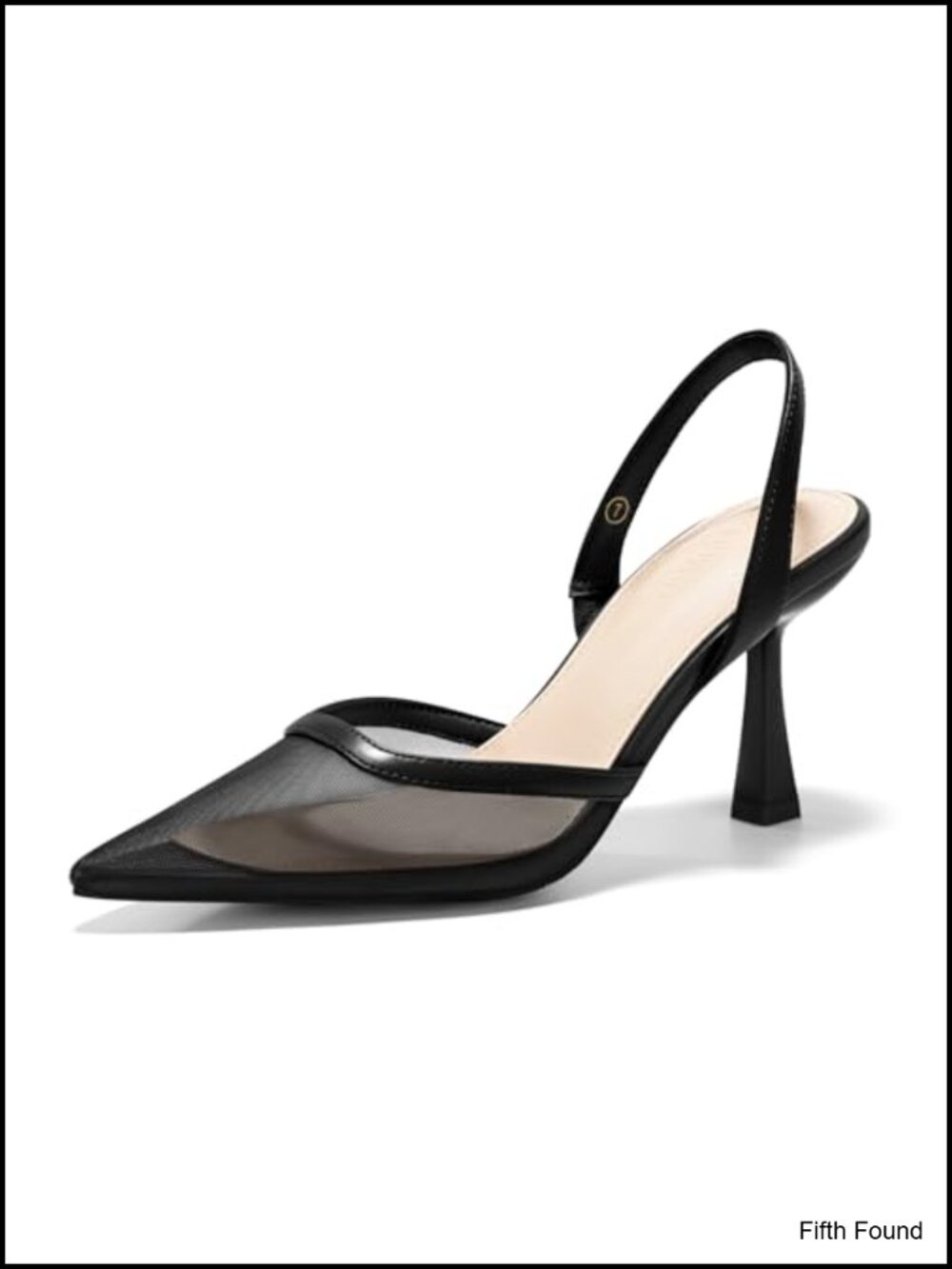 Mesh Kitten Heel Slingback Closed Pointed Toe Stiletto Pump
